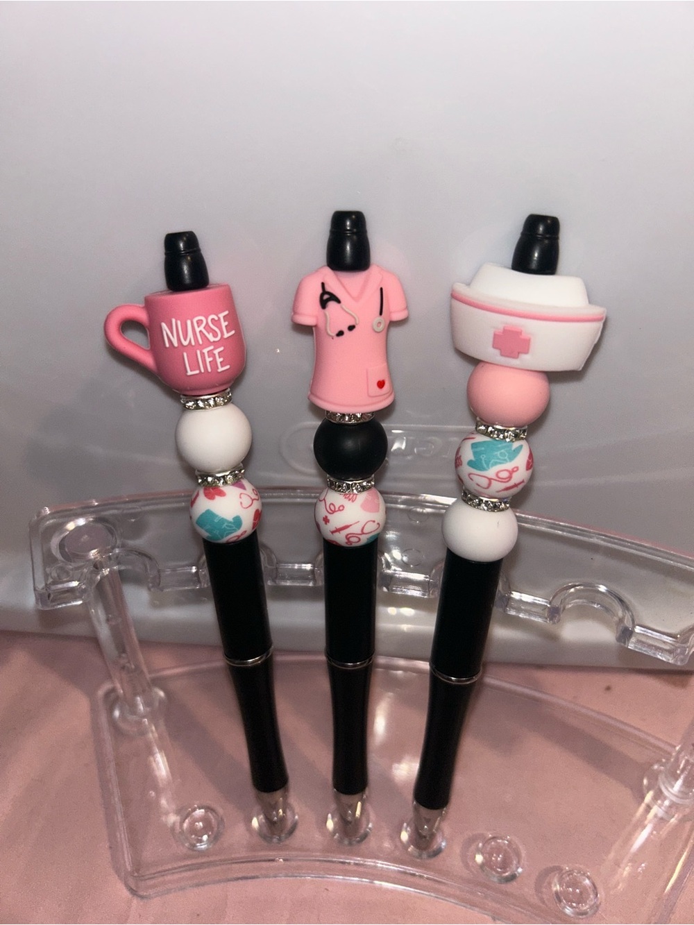 Nursing beaded pen bundle set of 3